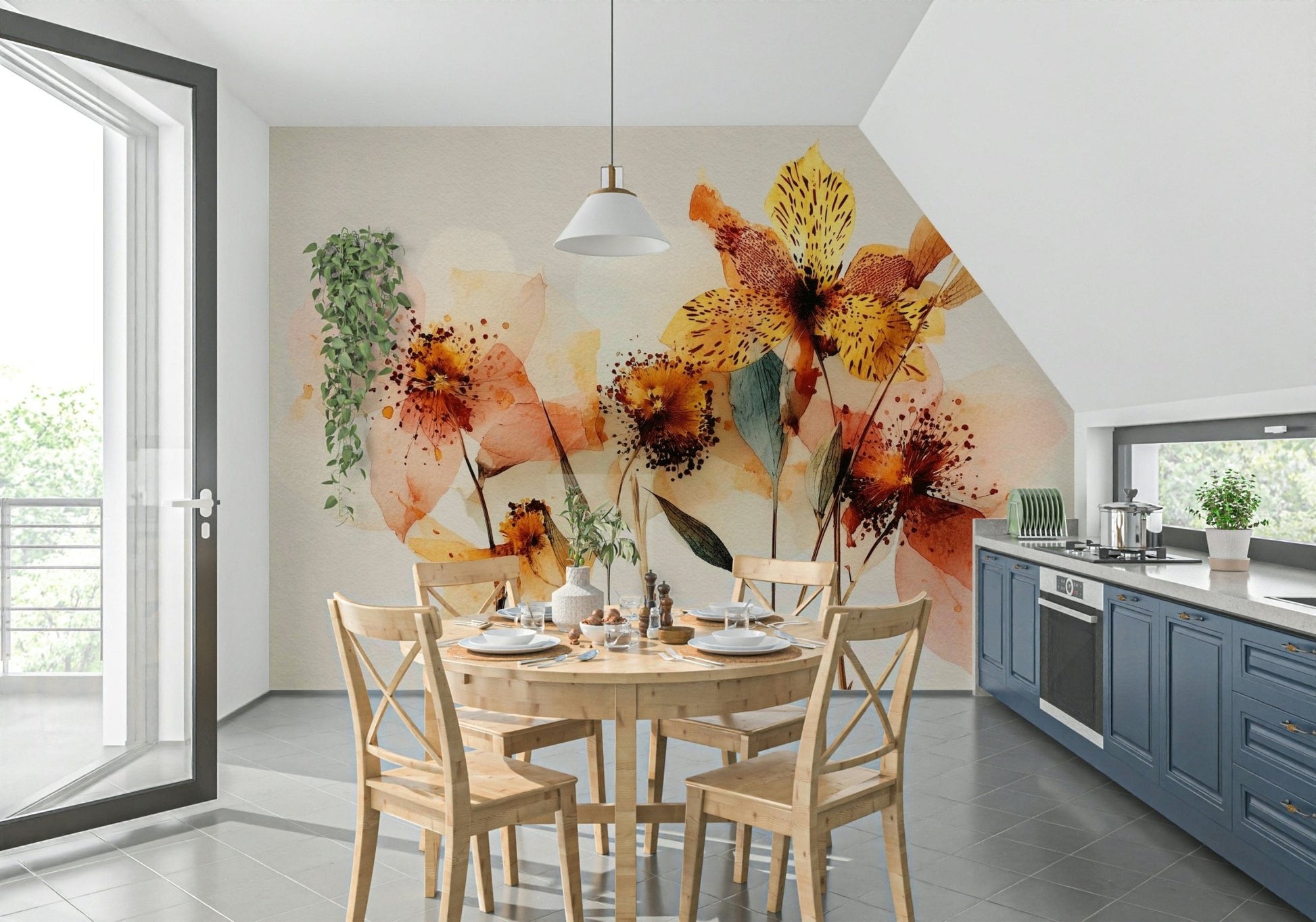 Watercolor Bloom Wall Mural