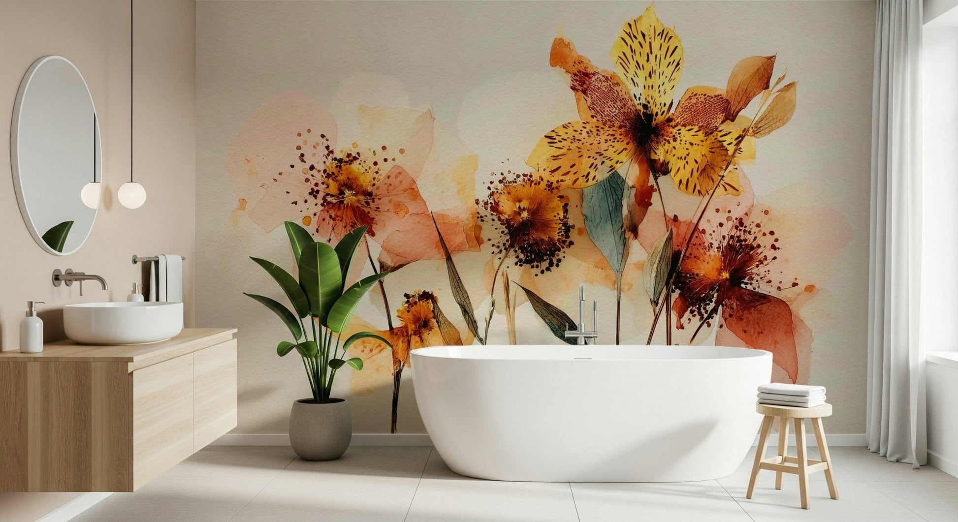 Watercolor Bloom Wall Mural