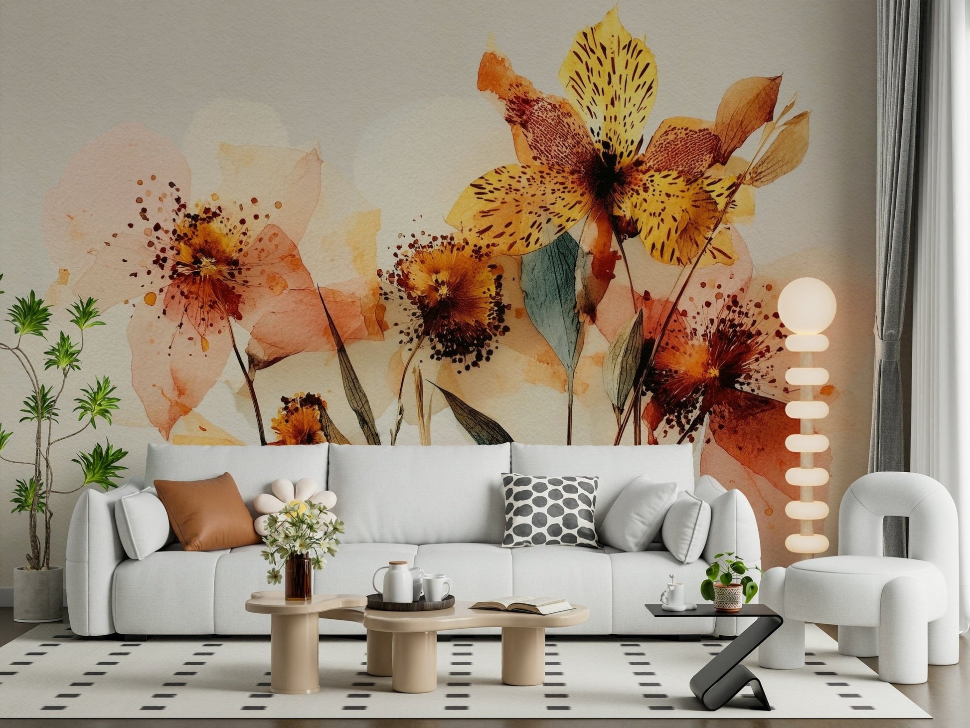 Watercolor Bloom Wall Mural