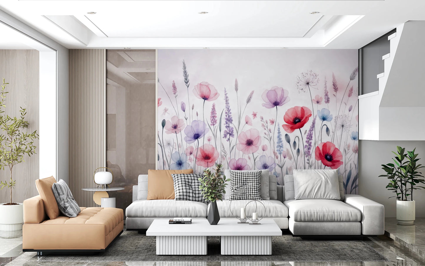 Watercolor Bloomscape Wall Mural