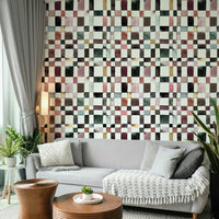 Hand-drawn checker pattern with subtle color variation.

