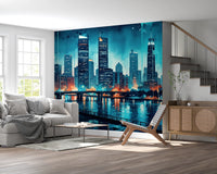 Watercolor Cityscape Wall Mural