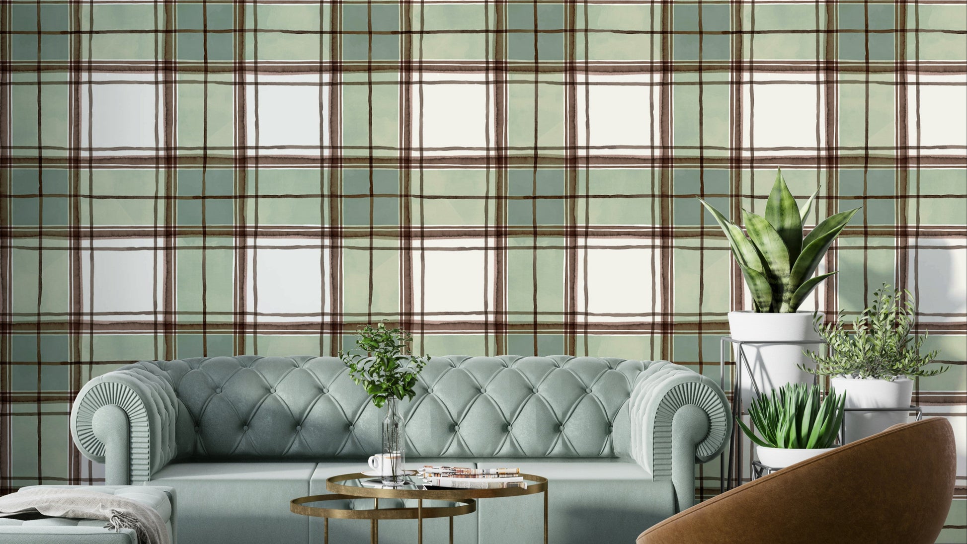 Wallpaper with gentle geometric lines in an artistic watercolor style.

