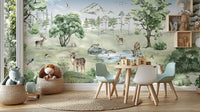 Watercolor Deer Forest summer Animals Wallpaper - Giffywalls