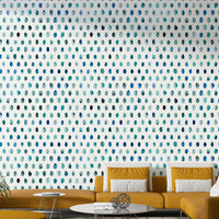 Calm wallpaper with scattered blue circles in soft artistic tones.

