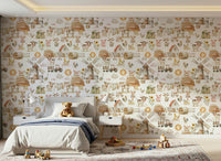 Watercolor Farm Fun, cheerful barnyard scene, watercolour finish.