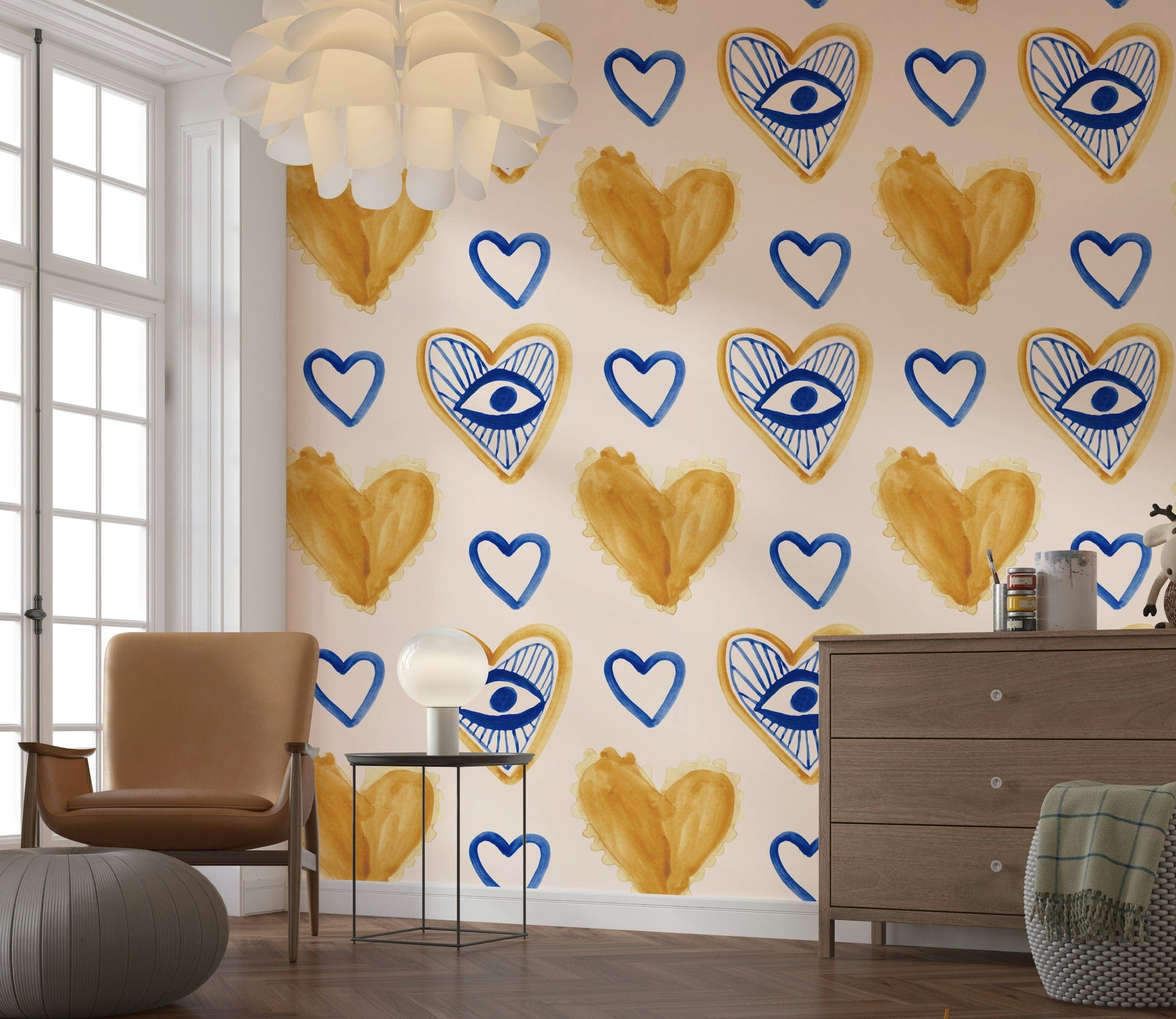 Artistic mix of warm and cool hues expressing a gentle, emotional mood.