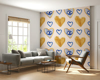 Warm, expressive color washes creating a heartfelt, comforting wall design.