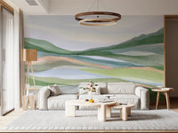 Watercolor Hillscape Wall Mural