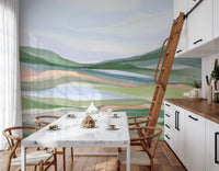 Watercolor Hillscape Wall Mural