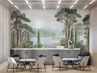 Vibrant tropical jungle wallpaper
