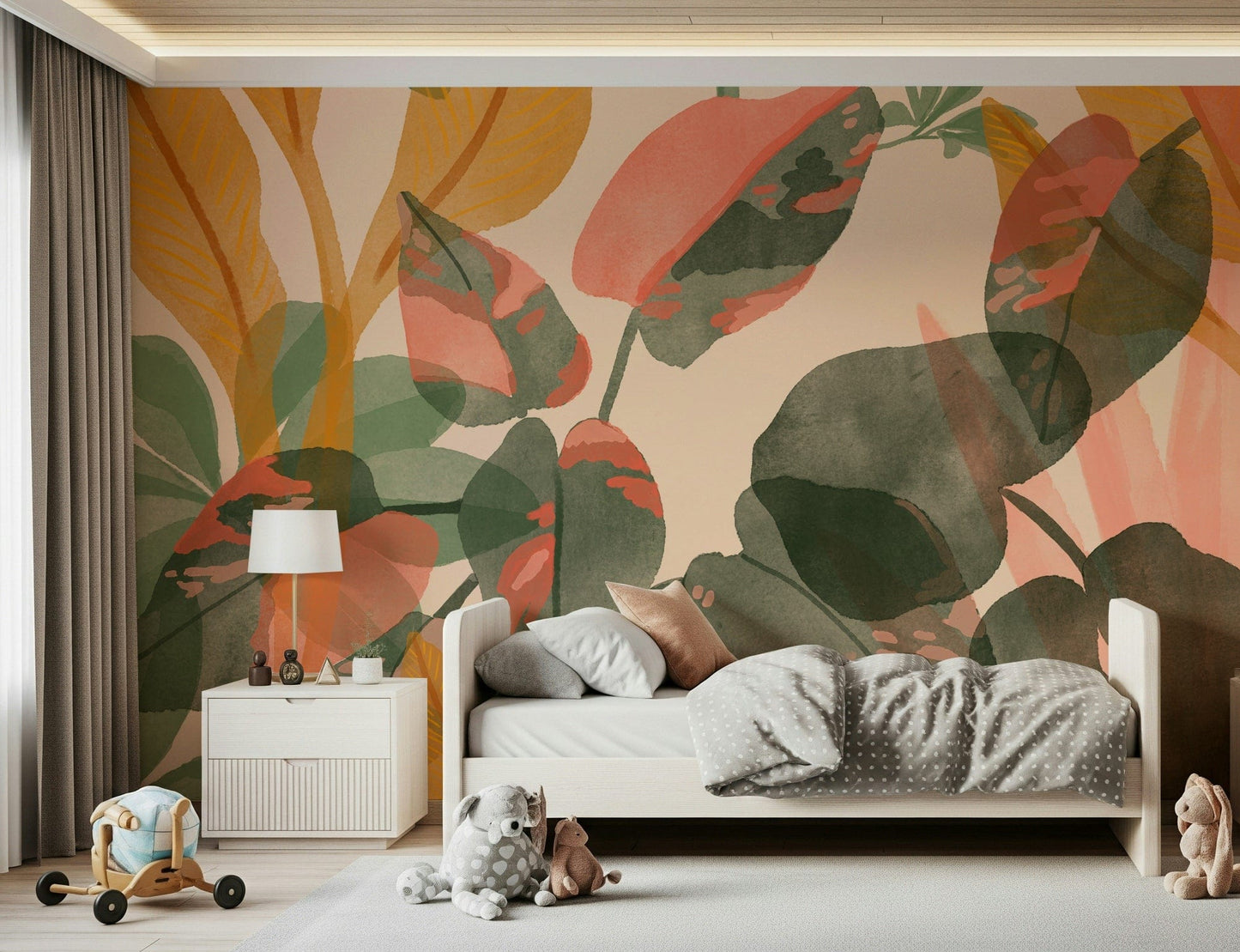 An artistic nature inspired mural for home decor.