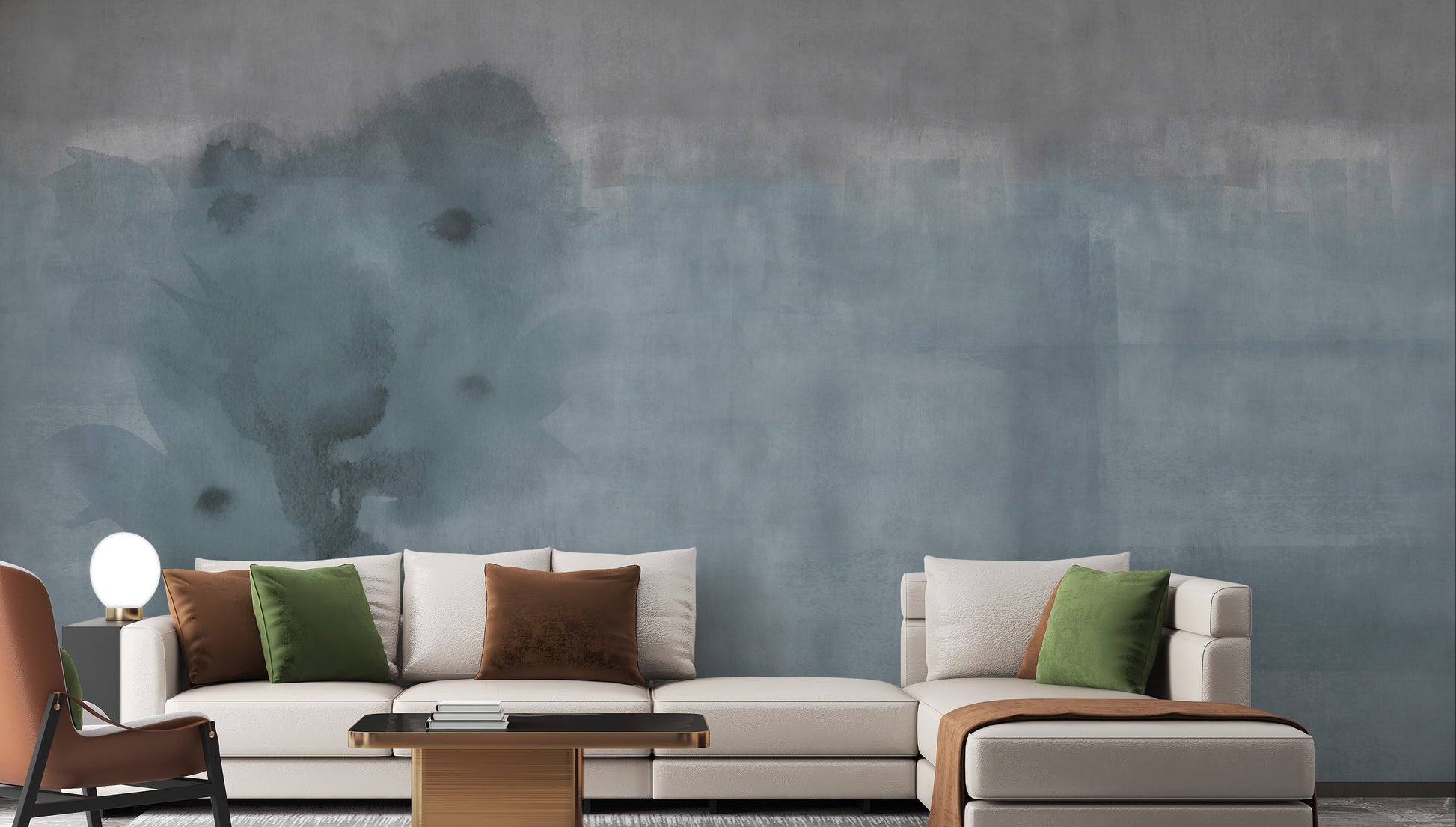 Watercolor Light Blue Shade Wallpaper Murals - Giffywalls