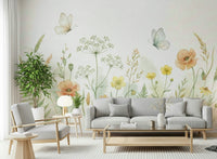 Meadow Whispers Wall Mural used to add warmth to a hallway in a flat.