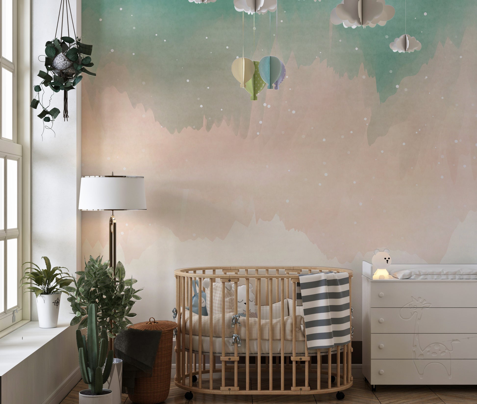 Colorful Watercolor Ombre Wallpaper Mural - Giffywalls