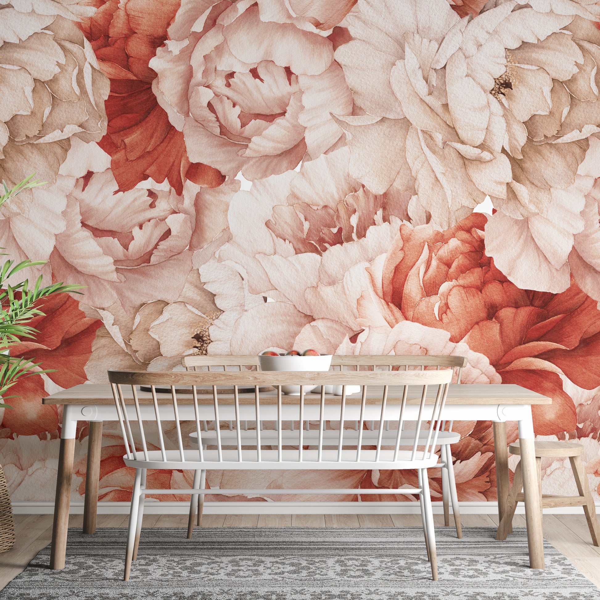Shameless Peonies Florals Peel and Stick Wallpaper Murals - Giffywalls