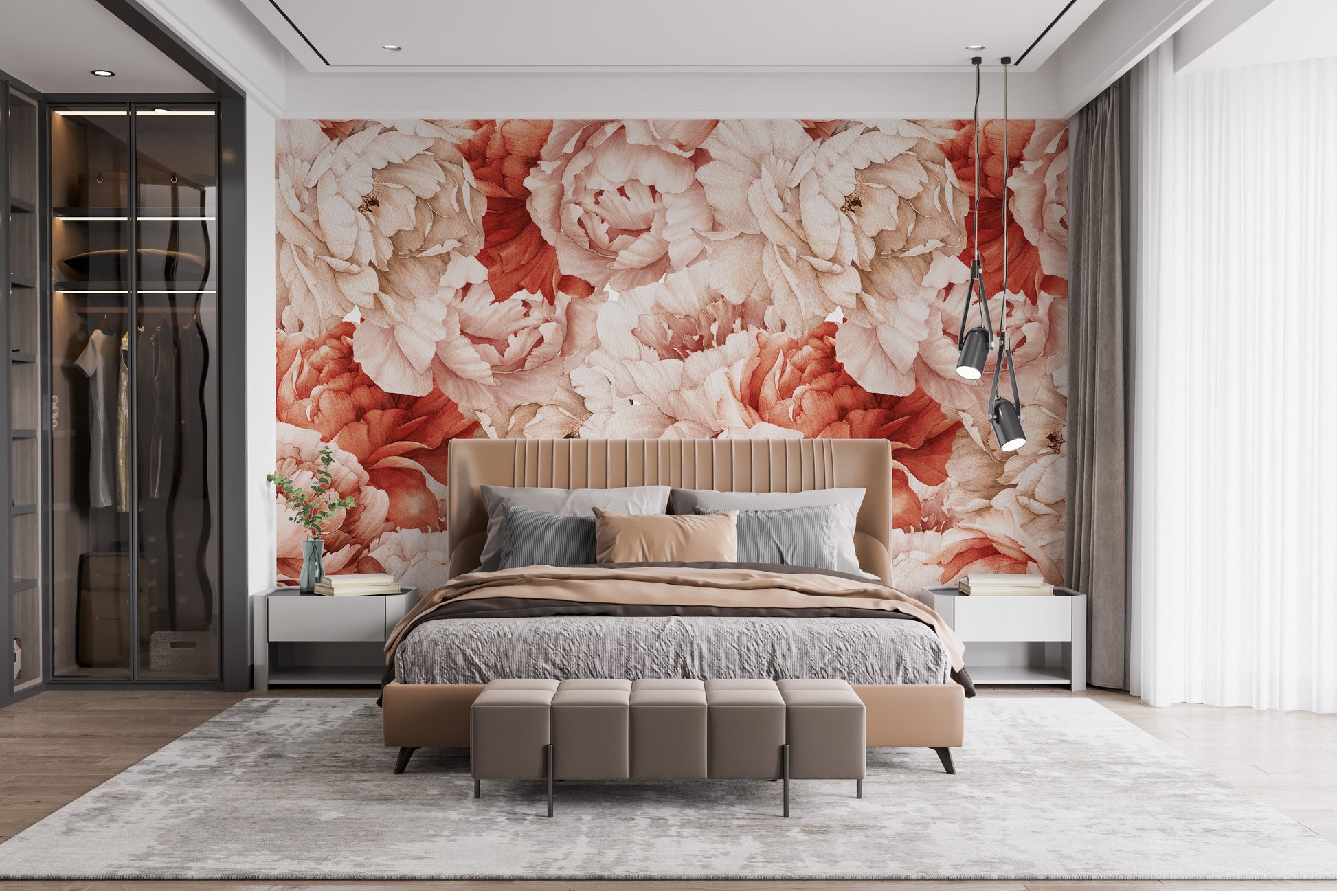 Shameless Peonies Florals Peel and Stick Wallpaper Murals - Giffywalls