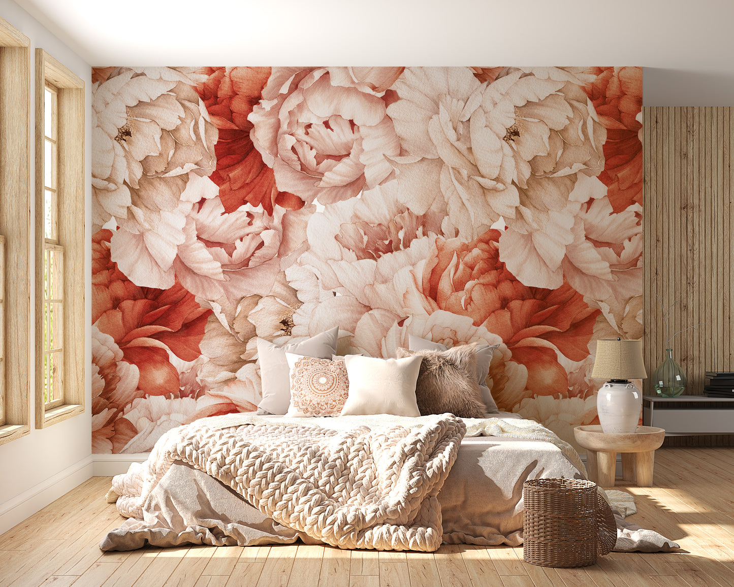 Shameless Peonies Florals Peel and Stick Wallpaper Murals - Giffywalls