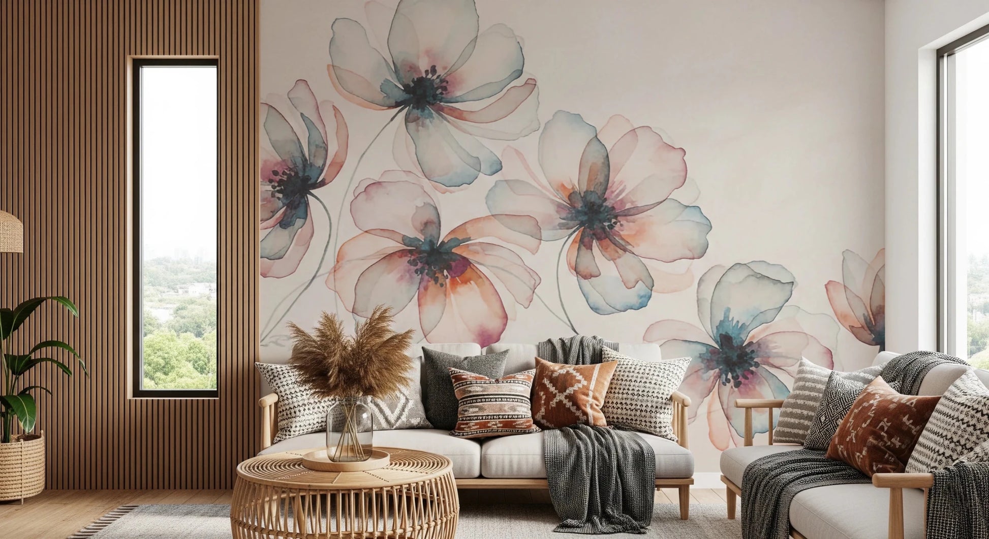 Watercolor Petals Wall Mural