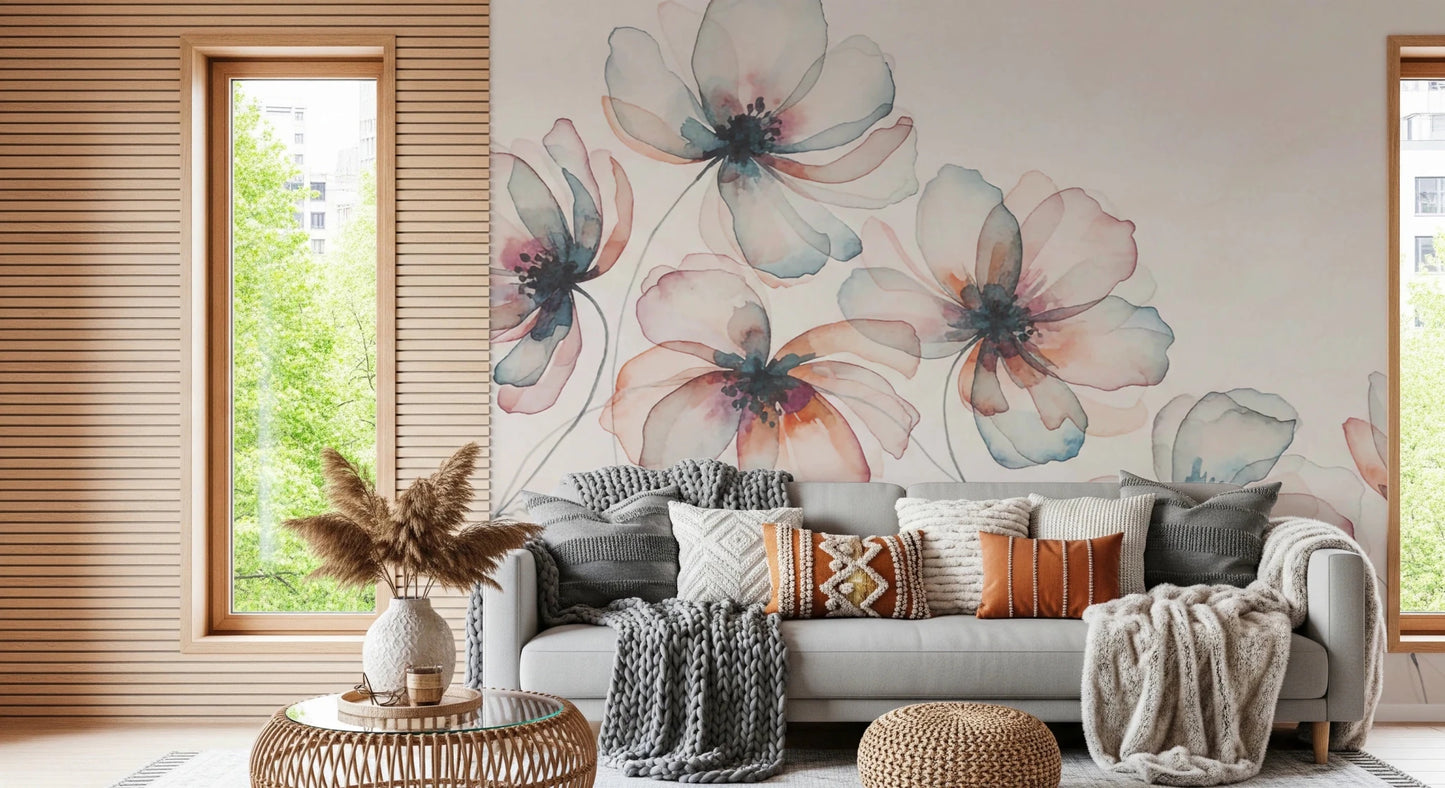 Watercolor Petals Wall Mural