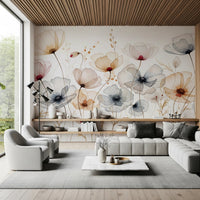Watercolor Poppies Wall Mural