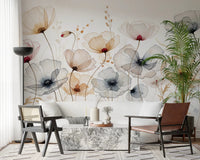 Watercolor Poppies Wall Mural