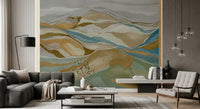 Soft textured peaks on this Watercolor Ridge View Wall Mural