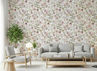 Watercolor Rose Garden lovely floral wall paper design stems