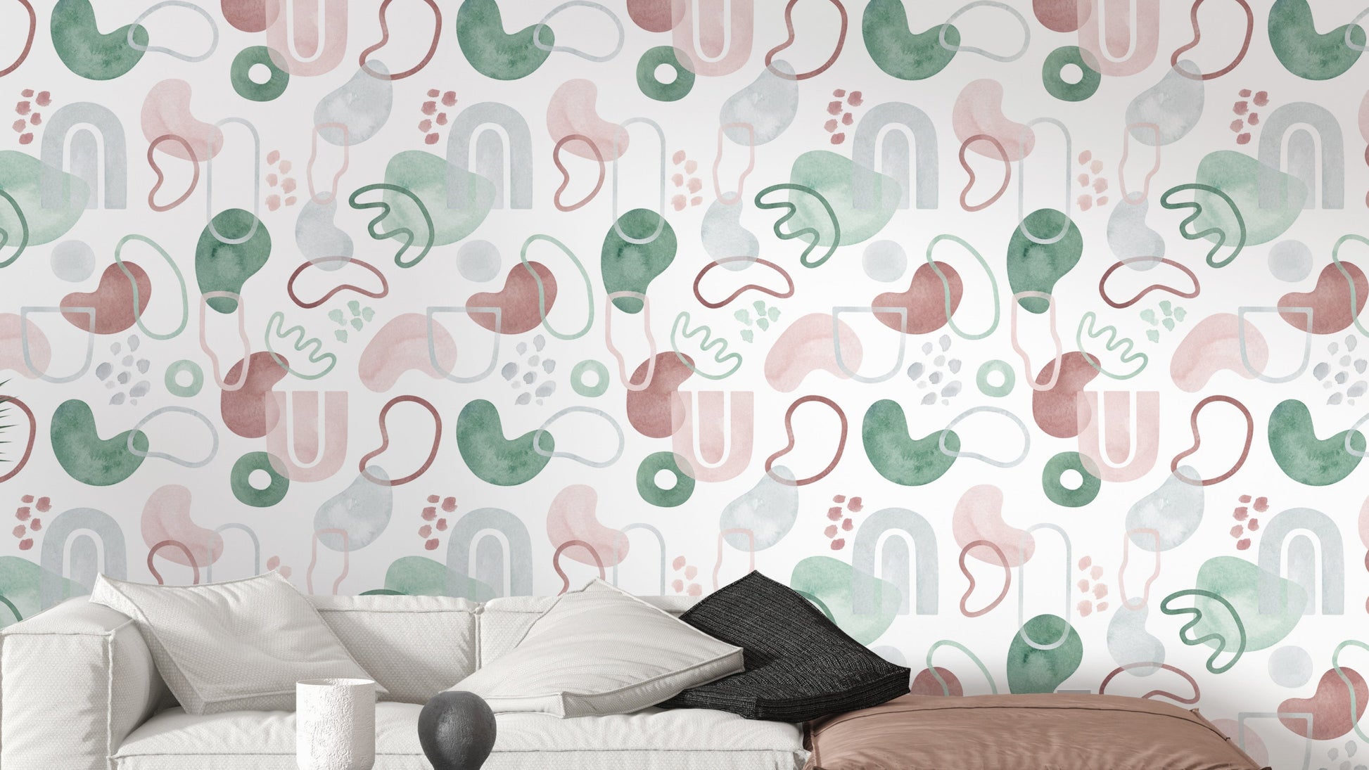 Watercolor geometric tile wallpaper
