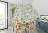 Charming Wildflower Whispers wallpaper for walls, depicting a vibrant field.