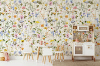 A wall covering with a whimsical and peaceful style.

