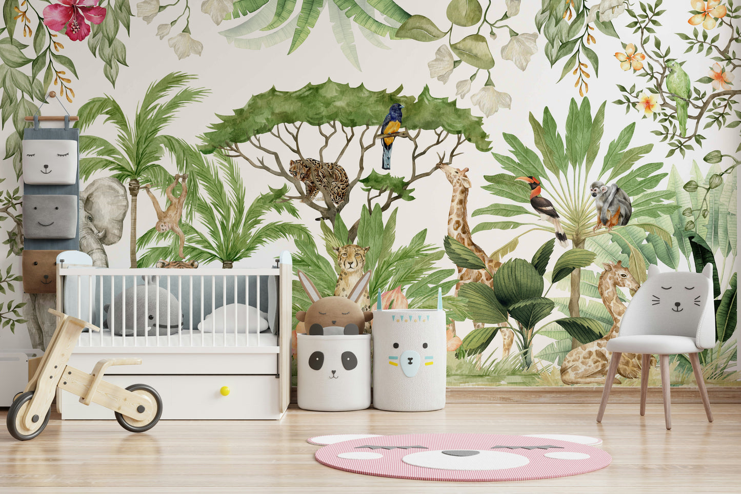 Calming nature-inspired mural wallpaper

