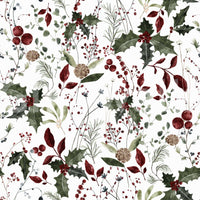 Botanical illustration wallpaper for walls with berries.