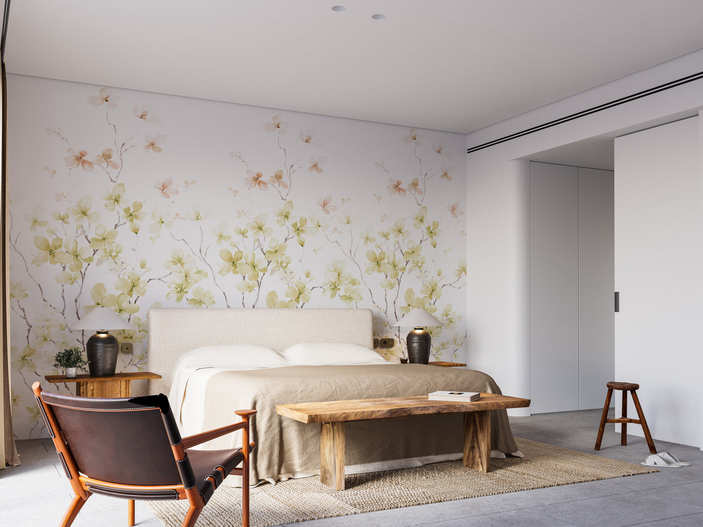 Watercolor yellow flower Wallpaper murals - Giffywalls