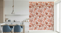 Watercolour Hearts wallpaper showcasing layered heart motifs in gentle, hand-painted shades.