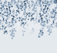 Modern eucalyptus wallpaper in blue

