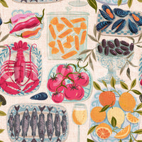 Food styling wallpaper with classic Mediterranean flavors


