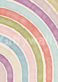 Rainbow mural for modern rooms

