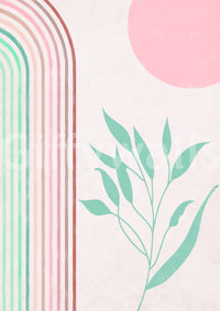 Rainbow horizon mural with peaceful gradients

