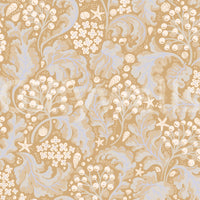 Ochre yellow wall design with botanical elegance

