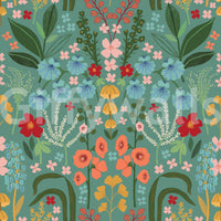 Romantic wall décor with light bluebell flowers

