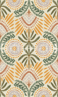 Soft and calming botanical tapestry wallpaper decor

