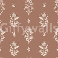 Earth tone floral wallpaper

