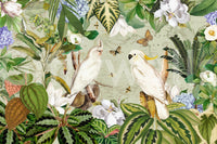 Artistic wallpaper with foliage and wildlife

