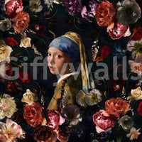 Timeless wallpaper with art and flowers

