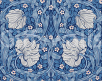Elegant William Morris wallpaper with pimpernel flowers

