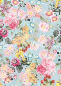 Delicate floral patterns on peel-and-stick mural

