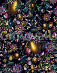 Elegant floral wallpaper mural with soft blooms and twisting vines.

