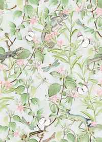 Botanical Dreamscape wallpaper with soft tones and floral elements.

