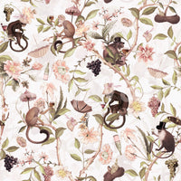 Artistic wallpaper blending traditional chinoiserie and whimsical charm.

